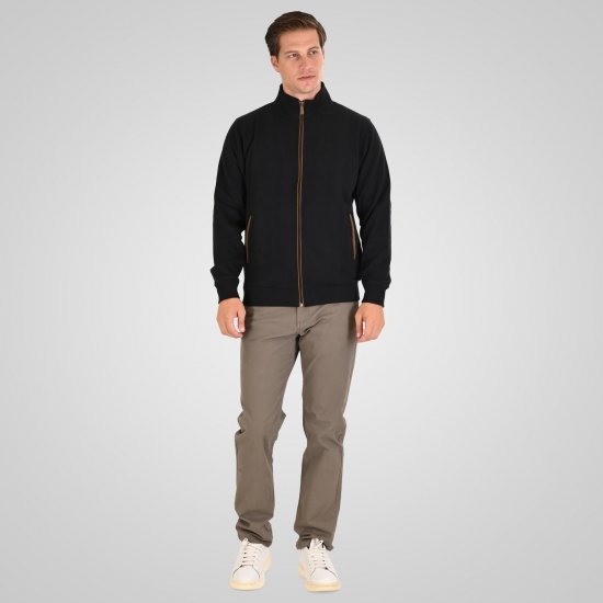 Double Outfitters SEL-1168 Collegejakke med glidelås Svart - Gensere og hettegensere - Store hettegensere - 2XL-14XL