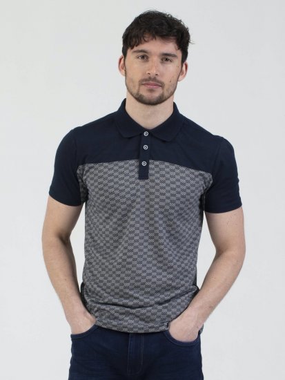 Mish Mash Doha Contrast Polo Navy - Polo- & piqueskjorter - Poloskjorte i store størrelser - 2XL-8XL