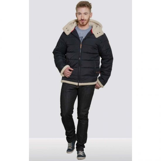 D555 Hudson Hooded Puffer Jacket Navy - Jakker - Store jakker - 2XL-12XL