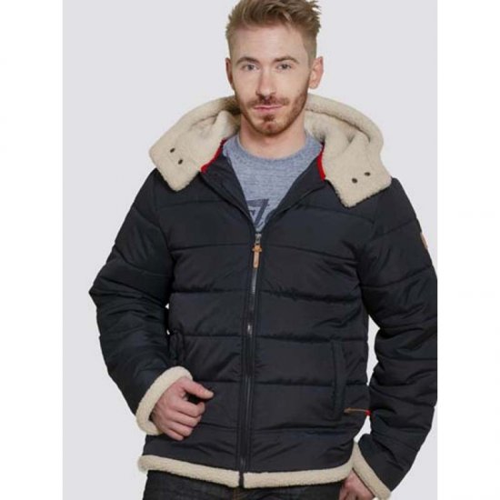 D555 Hudson Hooded Puffer Jacket Navy - Jakker - Store jakker - 2XL-12XL