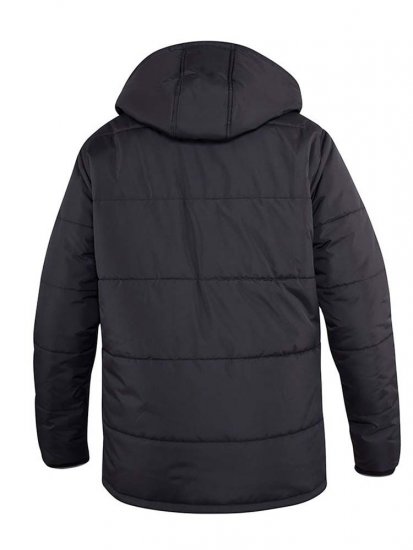 D555 Lonsdale Parka Style Jacket With Embroidery Patch On Sleeve Black - Jakker - Store jakker - 2XL-12XL