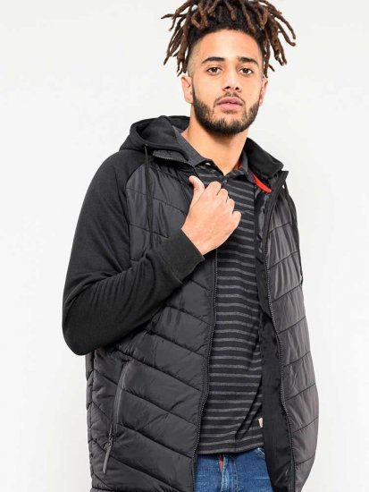 D555 Thorpe Hooded Quilted Jacket With Fleece Sleeves And Removable Fleece Hood - Jakker - Store jakker - 2XL-12XL