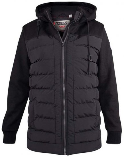 D555 Hampshire Hooded Quilted Jacket Black - Jakker - Store jakker - 2XL-12XL