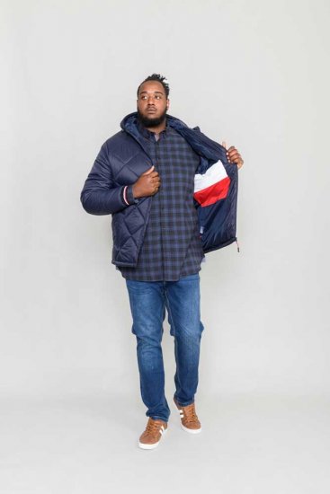 D555 Angus Diamond Quilted Puffer Jacket Navy - Jakker - Store jakker - 2XL-12XL
