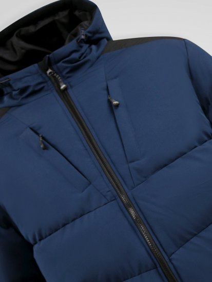 D555 Hank Ripstop Contrast Panelled Padded Hooded Jacket Mørkeblå - Jakker - Store jakker - 2XL-12XL