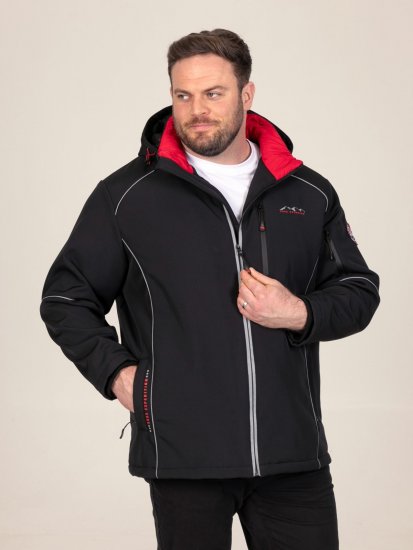 D555 Jamie Soft Shell Detachable Hood Padded Jacket Svart - Jakker - Store jakker - 2XL-12XL