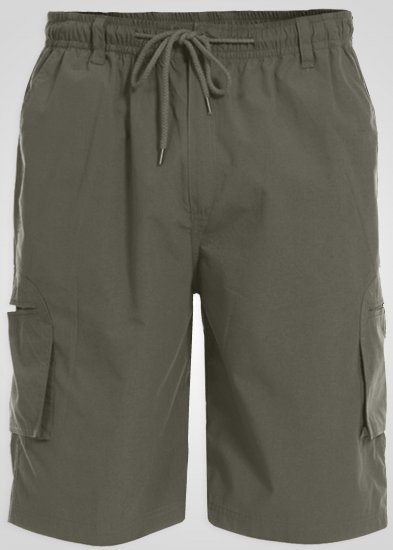 D555 Nick Cargoshorts med elastisk midje Khaki - Shorts - Store shorts - W40-W60