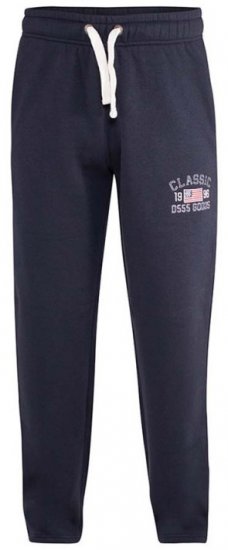 D555 Mayson Embroidered And Applique Open Hem Jogger With Drawcord Navy - Sweatbukser og-shorts - Sweatbukser og Sweatshorts 2XL-12XL