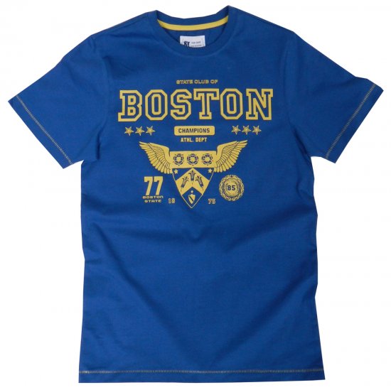 Kam Jeans Boston Tee Blue - T-skjorter - Store T-skjorter - 2XL-14XL