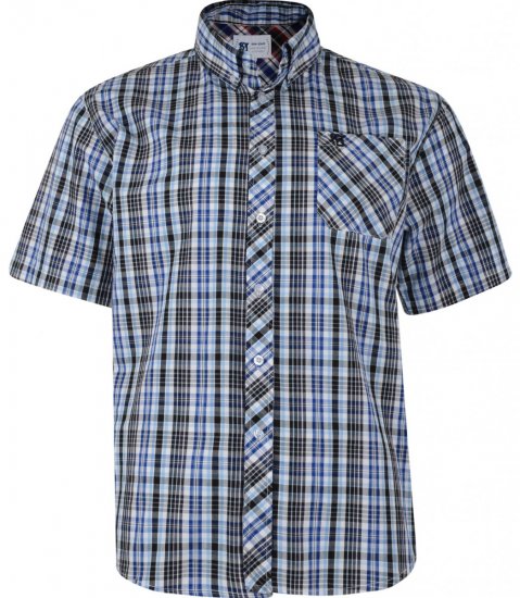 Kam Jeans 6020 Blue S/S Shirt - Skjorter - Store skjorter - 2XL-8XL