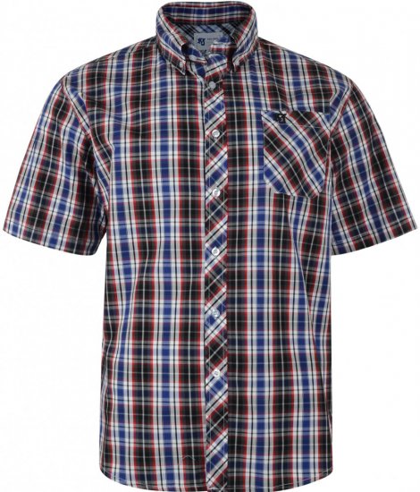 Kam Jeans 6021 Navy S/S Shirt - Skjorter - Store skjorter - 2XL-8XL