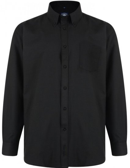 Kam Oxfordskjorte Lang erm Svart - Skjorter - Store skjorter - 2XL-8XL