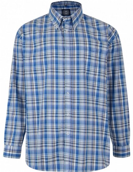 Kam 6090 L/S Shirt Blue - Skjorter - Store skjorter - 2XL-8XL