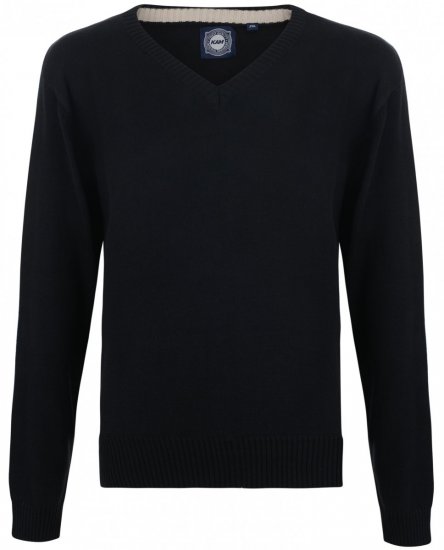 Kam Jeans Knitted V-neck Black - Gensere og Hettegensere - Store hettegensere - 2XL-8XL