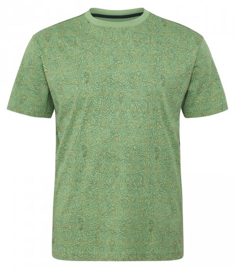 North Latitude Allover Printed T-skjorte Mellomgrønn - T-skjorter - Store T-skjorter - 2XL-14XL