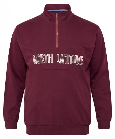 North Latitude Half Zip Genser Vinrød - Gensere og hettegensere - Store hettegensere - 2XL-14XL