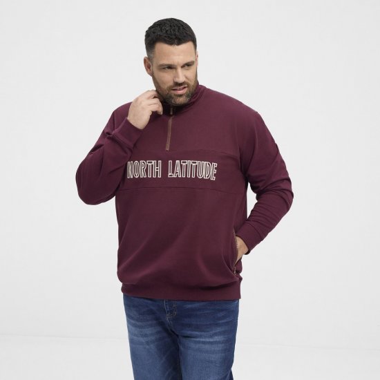 North Latitude Half Zip Genser Vinrød - Gensere og hettegensere - Store hettegensere - 2XL-14XL