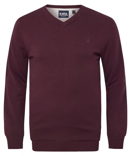 North Latitude 53133 V-Neck Knit Rød - Gensere og hettegensere - Store hettegensere - 2XL-14XL