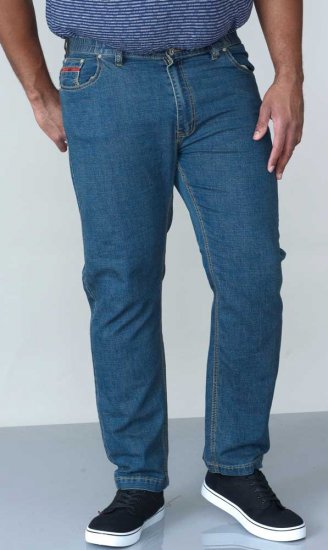 Duke Bailey Relaxed Comfort Fit Stretch Jeans With Elasticated Waist Stonewash - Jeans og bukser - Store Bukser og Store Jeans