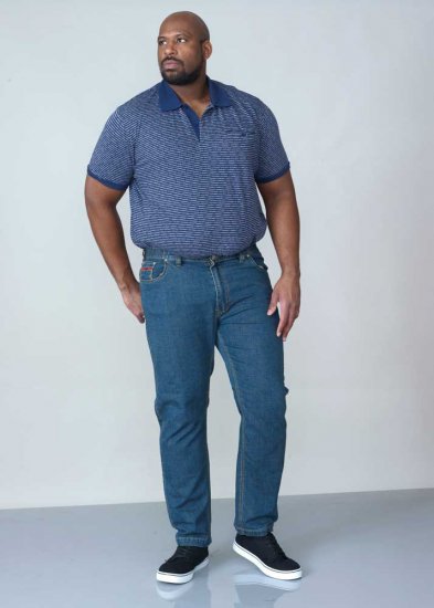 Duke Bailey Relaxed Comfort Fit Stretch Jeans With Elasticated Waist Stonewash - Jeans og bukser - Store Bukser og Store Jeans