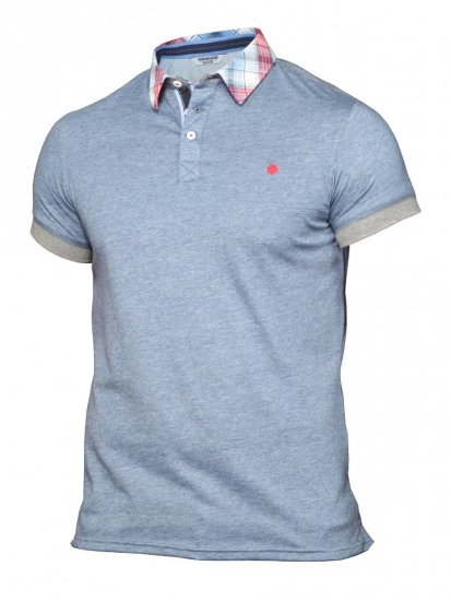 Mish Mash Ironwood Denim Blue - Polo- & Piqueskjorter - Poloskjorte i store størrelser - 2XL-8XL