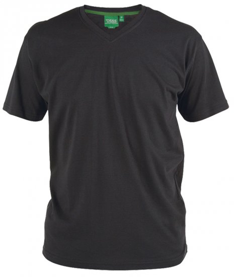 D555 Signature V-hals T-skjorte Svart - T-skjorter - Store T-skjorter - 2XL-14XL