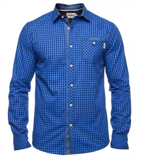 Mish Mash Grill Blue L/S - Skjorter - Store skjorter - 2XL-8XL