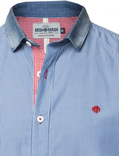 Mish Mash Stripe Holiday Navy - Skjorter - Store skjorter - 2XL-8XL