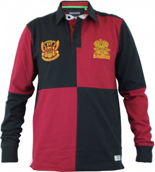 D555 Rico Black-Red - Polo- & Piqueskjorter - Poloskjorte i store størrelser - 2XL-8XL