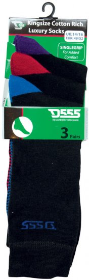 D555 Paulo Socks 3-pack - Undertøy & Badetøy - Undertøy store størrelser - 2XL-8XL