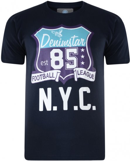 Kam Jeans Star 2-pack T-shirt Navy/Denim - T-skjorter - Store T-skjorter - 2XL-14XL