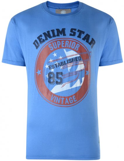 Kam Jeans Star 2-pack T-shirt Navy/Denim - T-skjorter - Store T-skjorter - 2XL-14XL