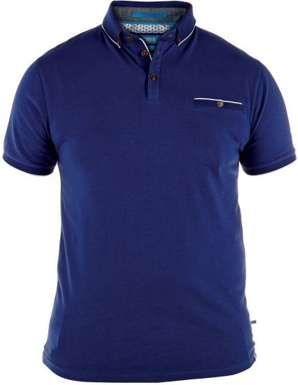 D555 Asia Polo Shirt Blue - Polo- & Piqueskjorter - Poloskjorte i store størrelser - 2XL-8XL