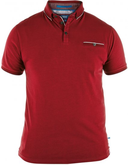 D555 Asia Polo Shirt Red - Polo- & Piqueskjorter - Poloskjorte i store størrelser - 2XL-8XL