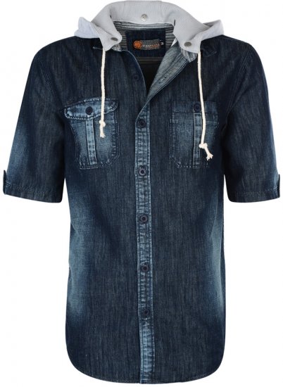 Kam Jeans Shirt with Hood - Skjorter - Store skjorter - 2XL-8XL