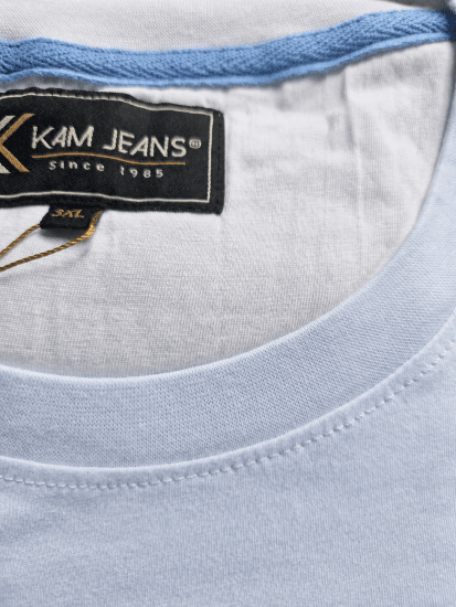 Kam Jeans 5780 Cut And Sew Panel T-Shirt Navy - T-skjorter - Store T-skjorter - 2XL-14XL