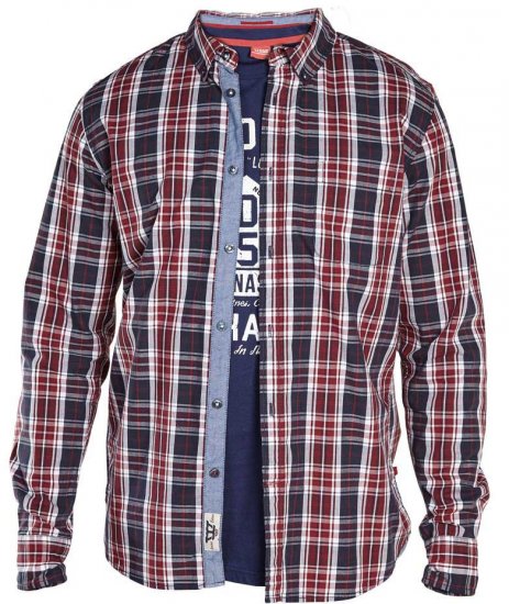 D555 TRUMAN Long Sleeve Shirt & T-shirt Combo - Skjorter - Store skjorter - 2XL-8XL