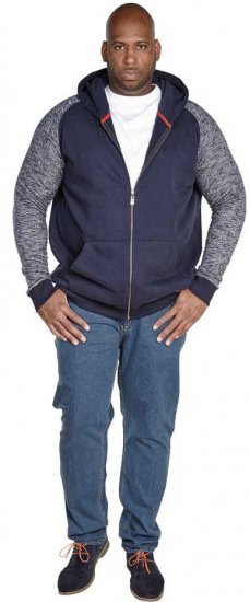 D555 BALDWIN Hoody Navy - Gensere og hettegensere - Store hettegensere - 2XL-14XL