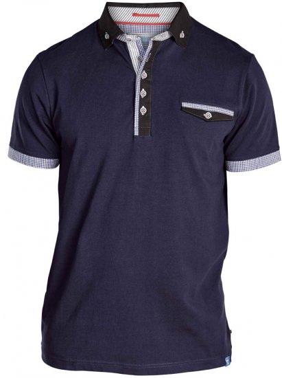 D555 Roland Short Sleeve Polo Shirt Navy - Polo- & Piqueskjorter - Poloskjorte i store størrelser - 2XL-8XL