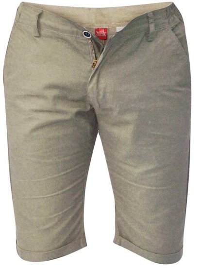 D555 PANAMA Chino Short With Side Elasticated Waist Khaki - Shorts - Store shorts - W40-W60