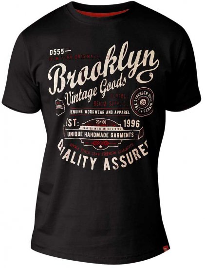 D555 NEAL Brooklyn Crew Neck T-Shirt Black - T-skjorter - Store T-skjorter - 2XL-14XL
