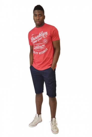 D555 NEAL Brooklyn Crew Neck T-Shirt Red - T-skjorter - Store T-skjorter - 2XL-14XL