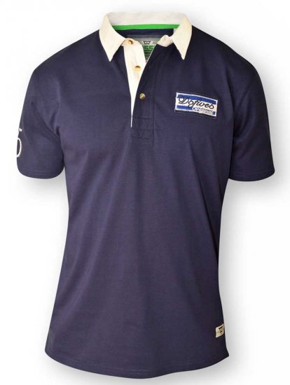 D555 NASH Short Sleeve Rugby Shirt Navy - Polo- & Piqueskjorter - Poloskjorte i store størrelser - 2XL-8XL