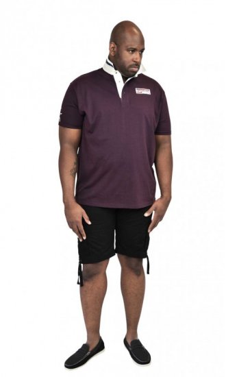 D555 NASH Short Sleeve Rugby Shirt Burgundy - Polo- & piqueskjorter - Poloskjorte i store størrelser - 2XL-8XL