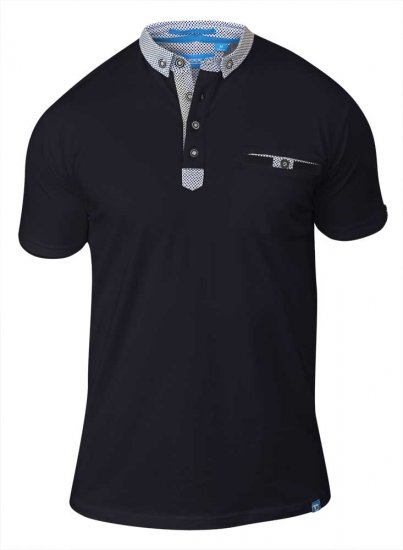 D555 HAYDEN Short Sleeve Polo Black - Polo- & Piqueskjorter - Poloskjorte i store størrelser - 2XL-8XL