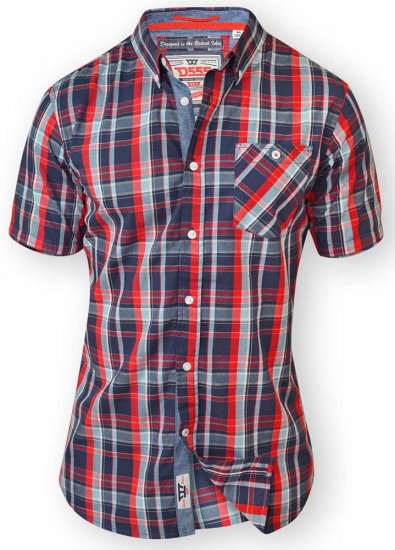 D555 MALCOLM Short Sleeve Button Down Shirt & T-shirt Combo - Skjorter - Store skjorter - 2XL-8XL