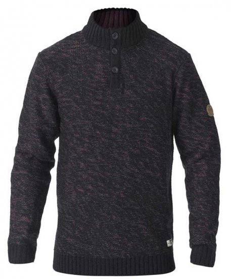 D555 MARSDEN Neck Sweater Black/Red - Gensere og Hettegensere - Store hettegensere - 2XL-14XL