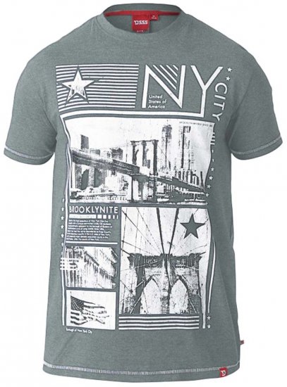 D555 RUEBEN NY City Print T-Shirt Khaki - T-skjorter - Store T-skjorter - 2XL-14XL