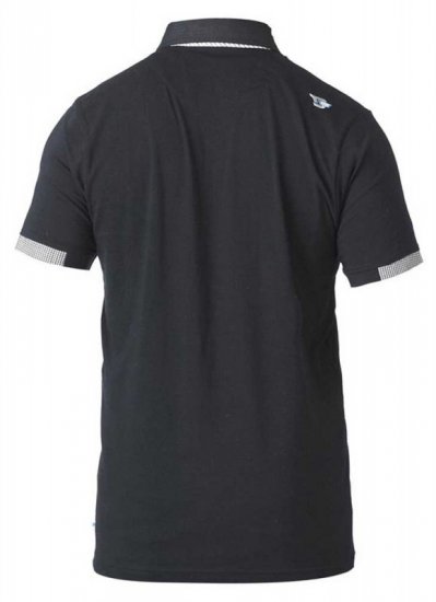 D555 SWANN Short Sleeve Stretch Polo Black - Polo- & piqueskjorter - Poloskjorte i store størrelser - 2XL-8XL