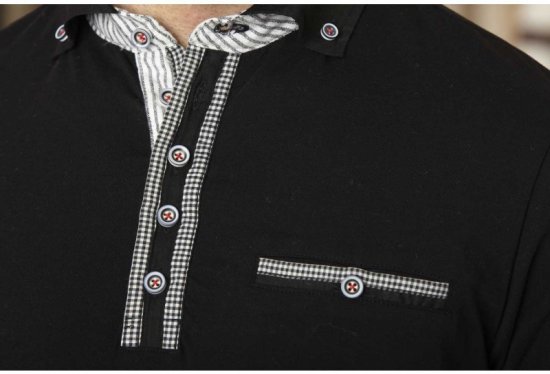 D555 SWANN Short Sleeve Stretch Polo Black - Polo- & piqueskjorter - Poloskjorte i store størrelser - 2XL-8XL